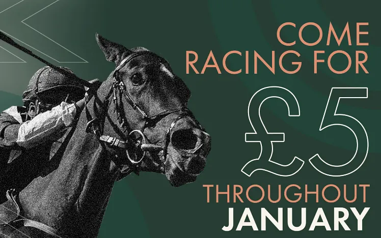 Promotional image for £5 ticket offer at Chelmsford City Racecourse