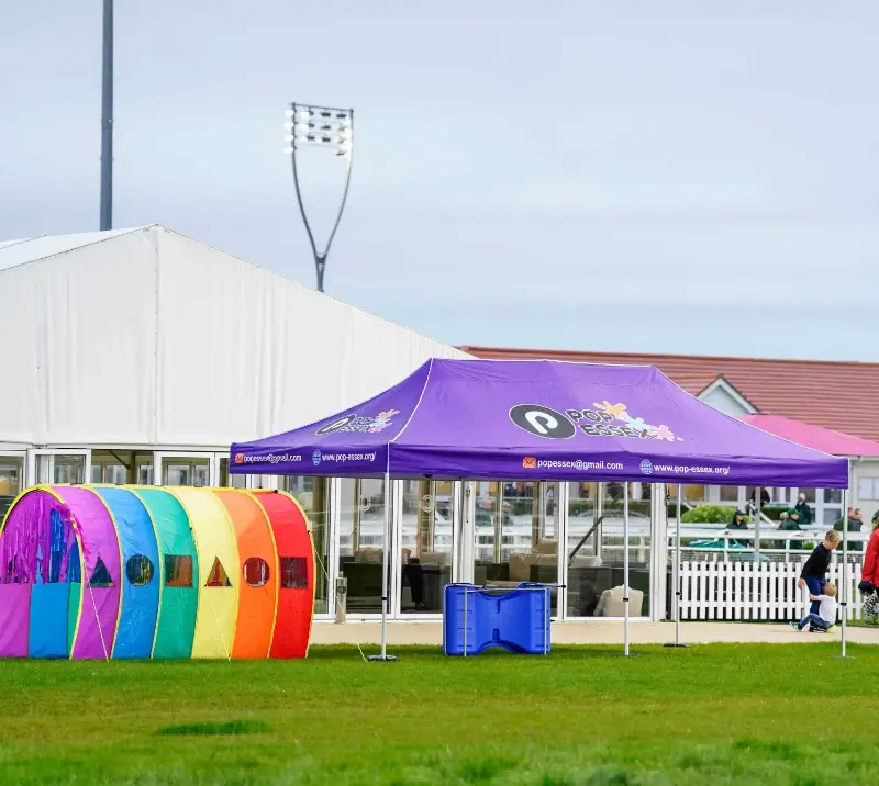 Event setup in the Chelmsford Racecourse grounds.